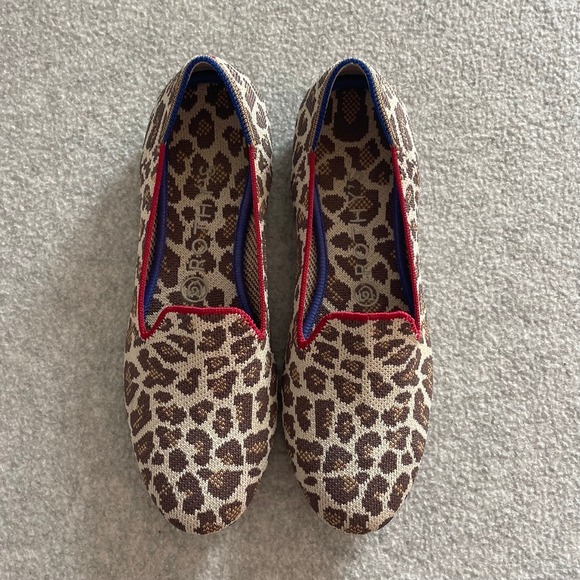Rothy's Shoes - Rothys The Loafer Mocha Spot Retired Knit Flats Red Trim Womens Size 8